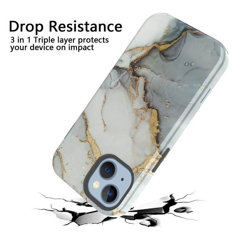 For iPhone 14 Plus Varnishing Water Stick TPU + Hard Plastic Phone Case