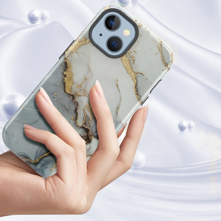 For iPhone 14 Plus Varnishing Water Stick TPU + Hard Plastic Phone Case