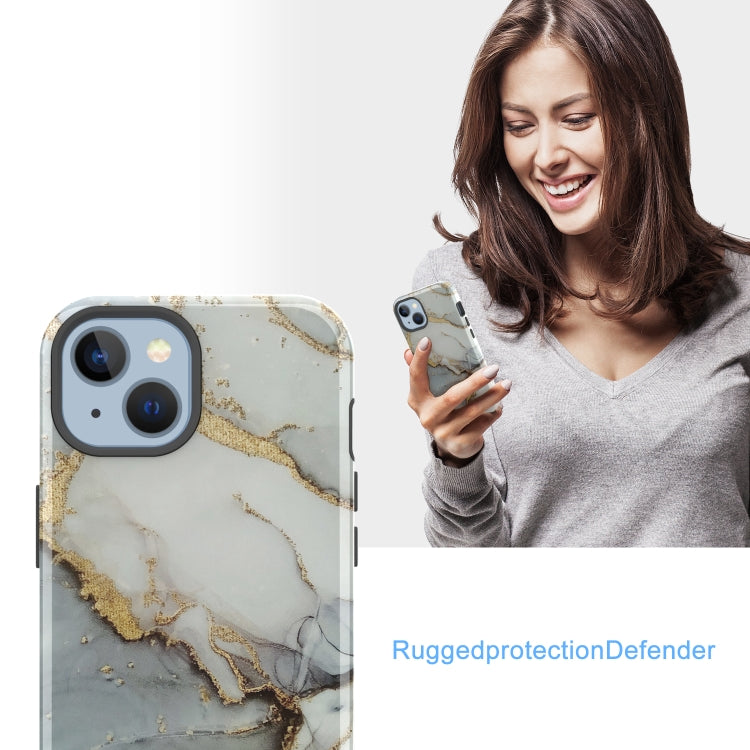 For iPhone 14 Plus Varnishing Water Stick TPU + Hard Plastic Phone Case