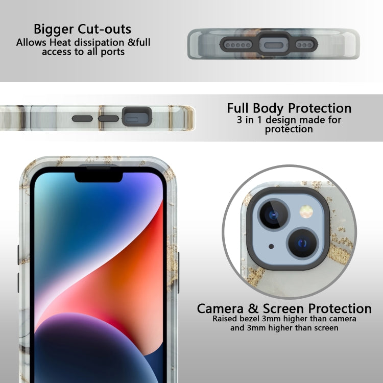 For iPhone 14 Plus Varnishing Water Stick TPU + Hard Plastic Phone Case
