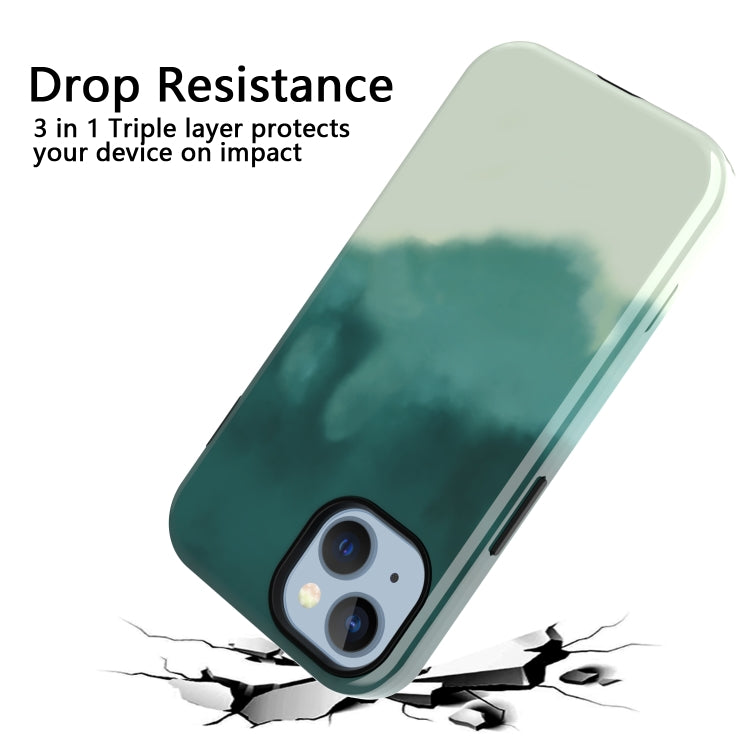 For iPhone 14 Plus Varnishing Water Stick TPU + Hard Plastic Phone Case