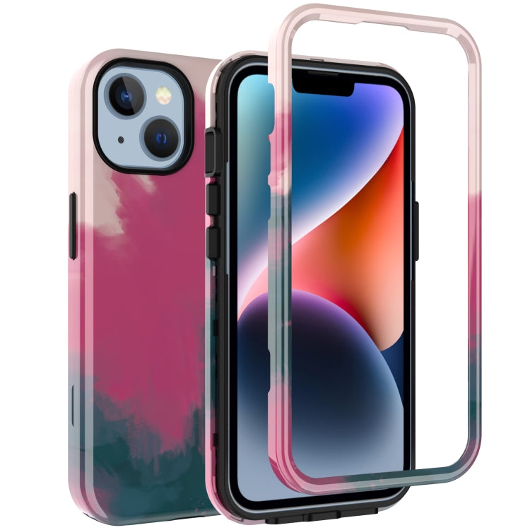 For iPhone 14 Plus Varnishing Water Stick TPU + Hard Plastic Phone Case