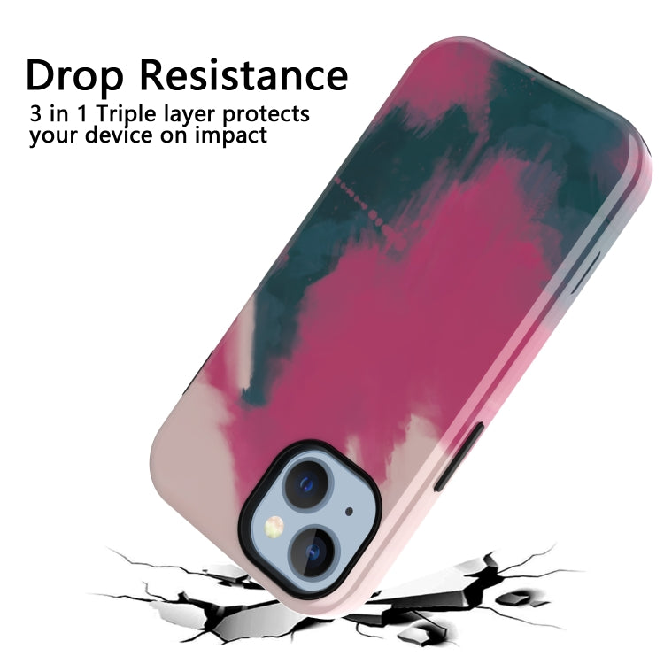 For iPhone 14 Plus Varnishing Water Stick TPU + Hard Plastic Phone Case