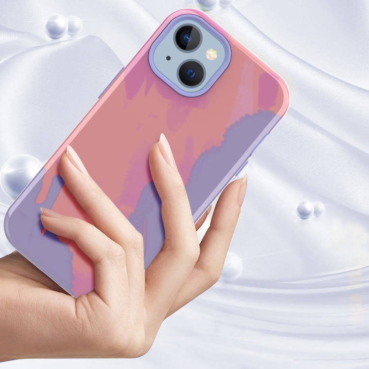 For iPhone 14 Plus Varnishing Water Stick TPU + Hard Plastic Phone Case
