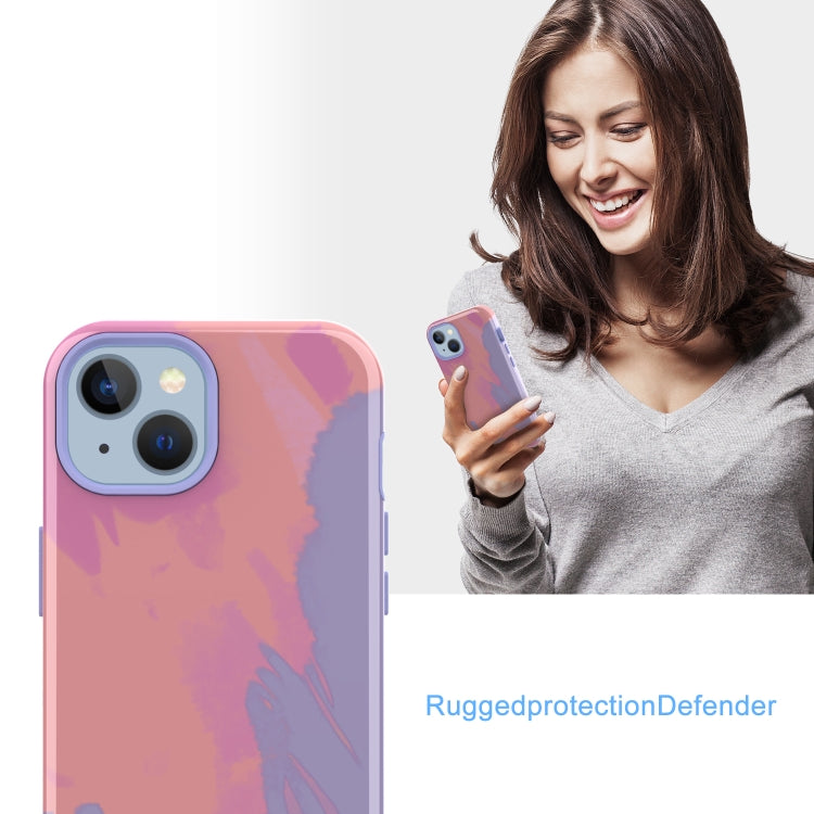For iPhone 14 Plus Varnishing Water Stick TPU + Hard Plastic Phone Case