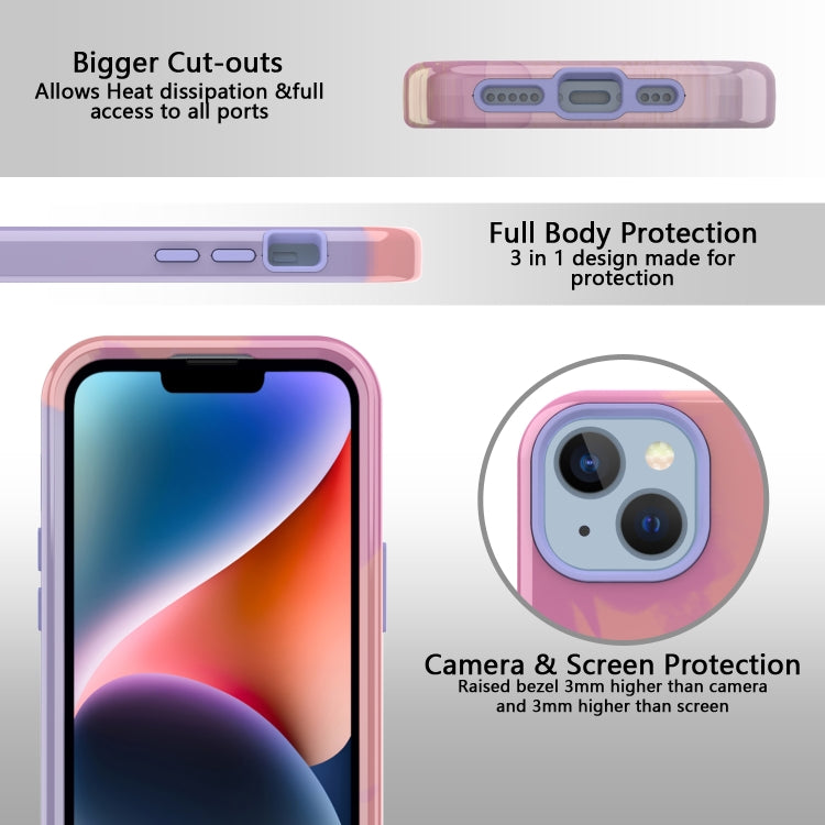 For iPhone 14 Plus Varnishing Water Stick TPU + Hard Plastic Phone Case