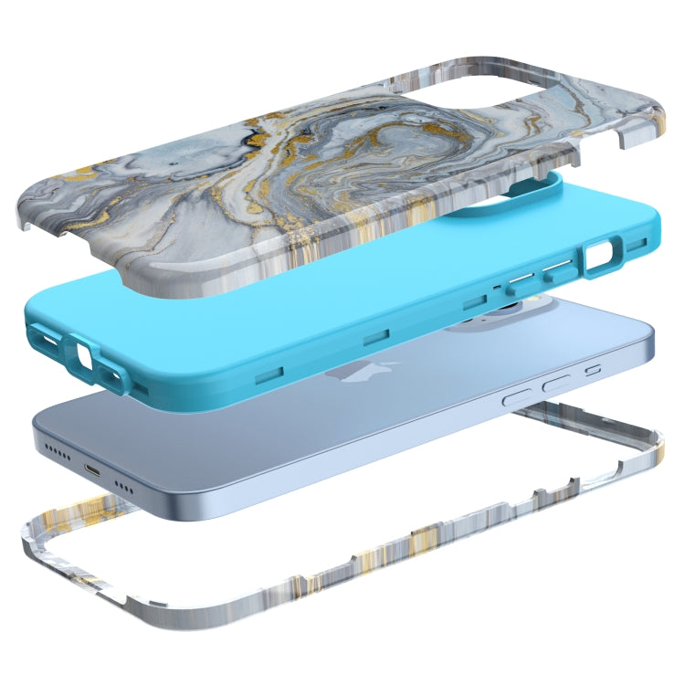 For iPhone 13 Pro Max Varnishing Water Stick TPU + Hard Plastic Phone Case