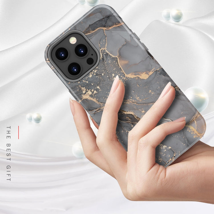 For iPhone 13 Pro Max Varnishing Water Stick TPU + Hard Plastic Phone Case
