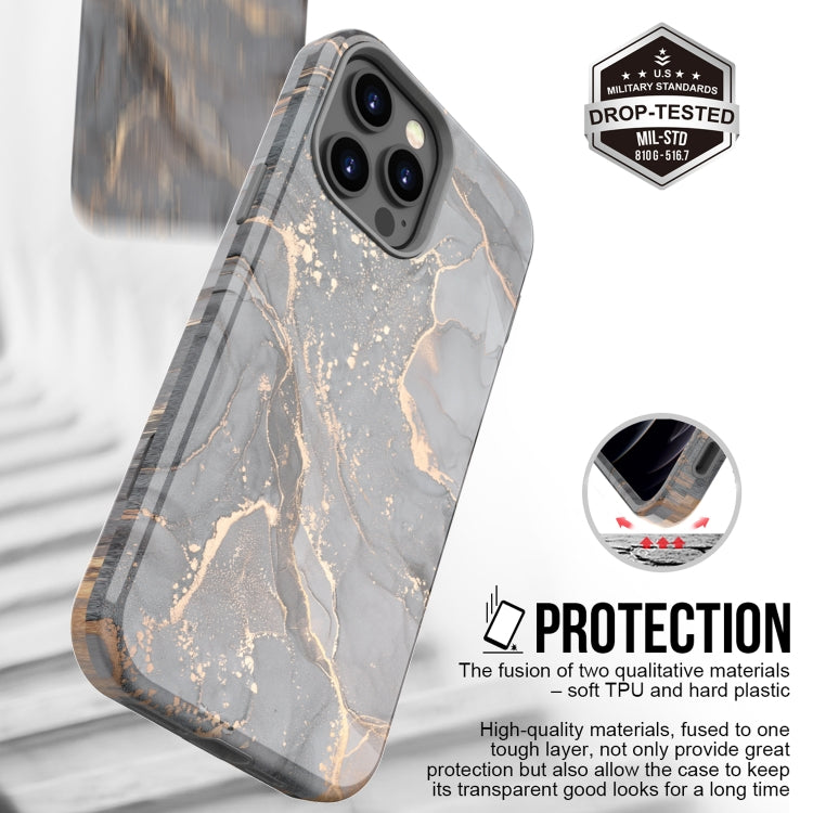 For iPhone 13 Pro Max Varnishing Water Stick TPU + Hard Plastic Phone Case