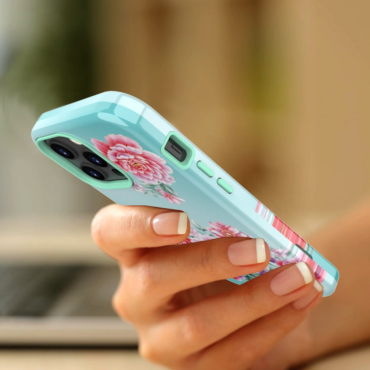 For iPhone 13 Pro Max Varnishing Water Stick TPU + Hard Plastic Phone Case
