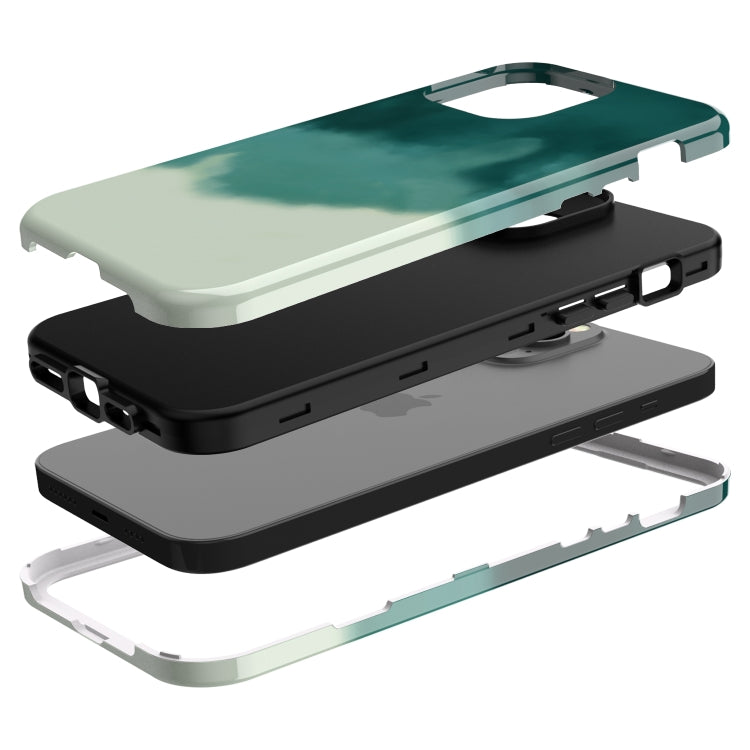 For iPhone 13 Pro Max Varnishing Water Stick TPU + Hard Plastic Phone Case