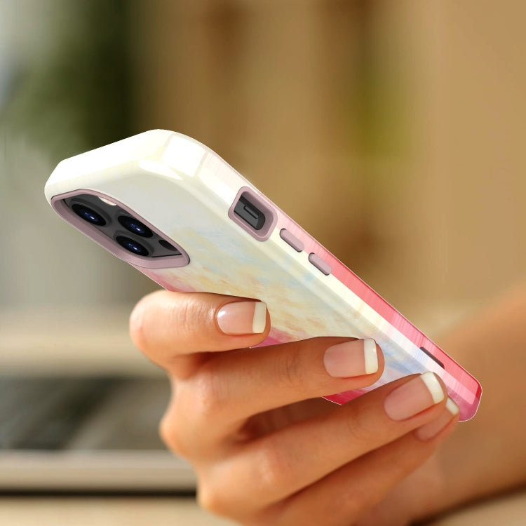For iPhone 13 Pro Max Varnishing Water Stick TPU + Hard Plastic Phone Case