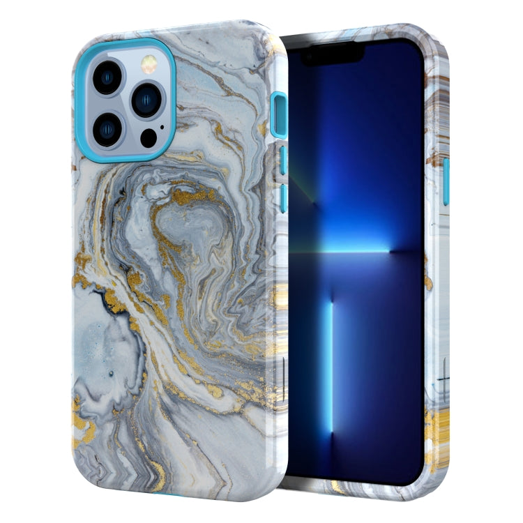For iPhone 13 Pro Varnishing Water Stick TPU + Hard Plastic Phone Case