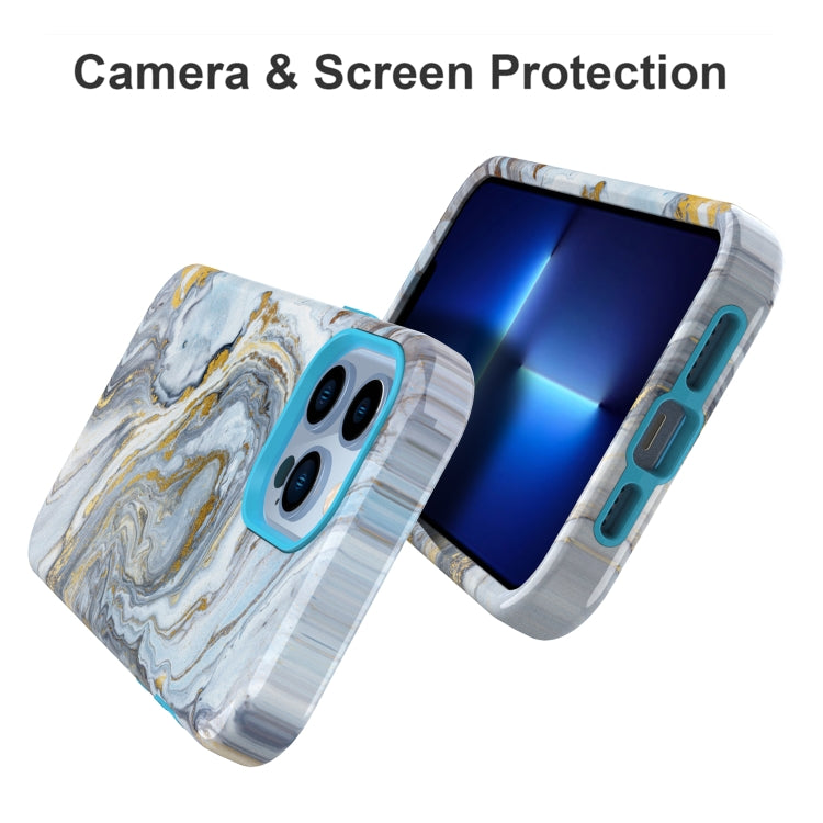 For iPhone 13 Pro Varnishing Water Stick TPU + Hard Plastic Phone Case