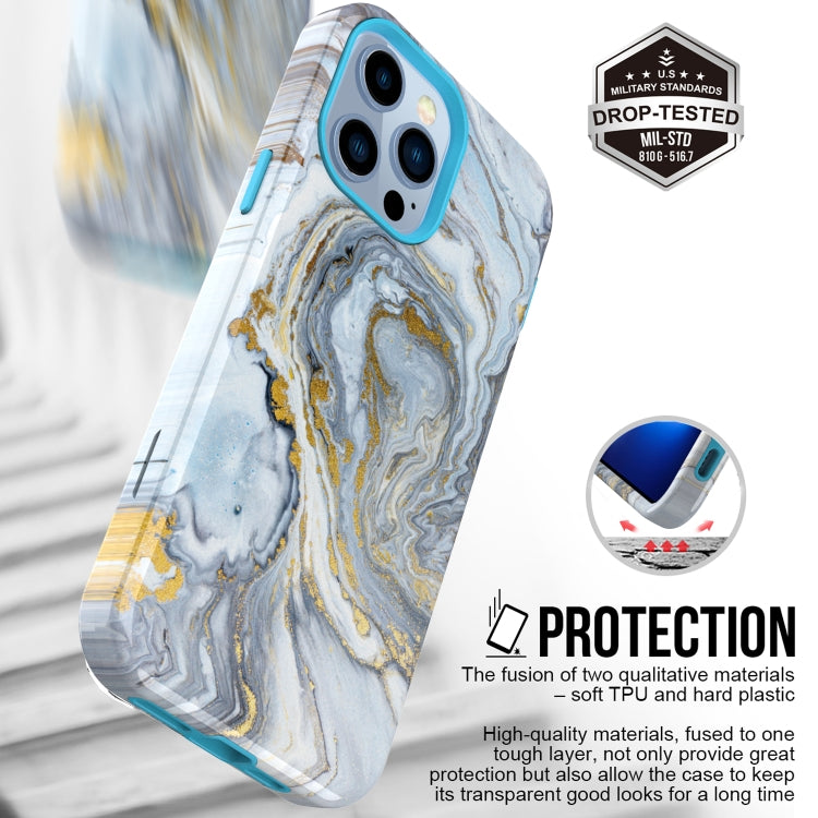 For iPhone 13 Pro Varnishing Water Stick TPU + Hard Plastic Phone Case