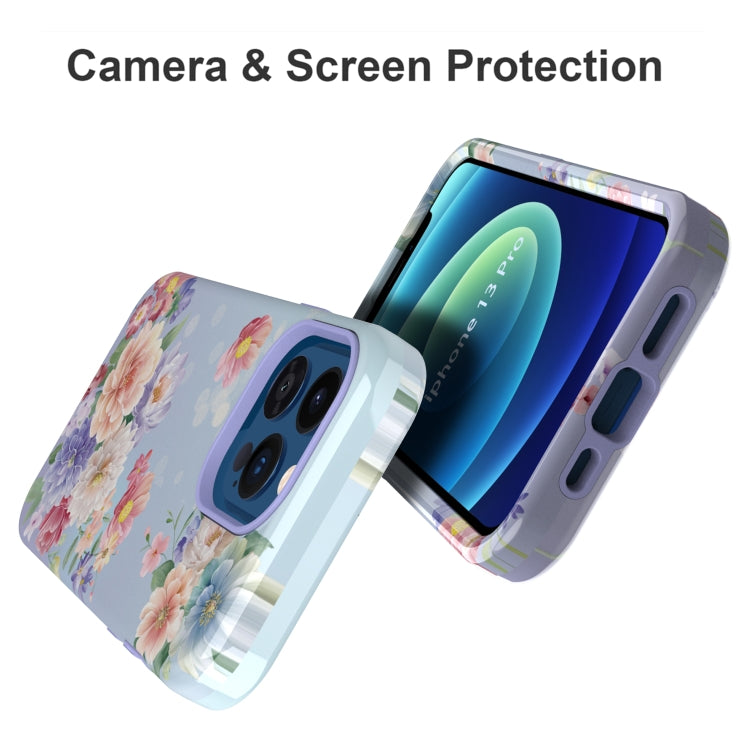 For iPhone 13 Pro Varnishing Water Stick TPU + Hard Plastic Phone Case