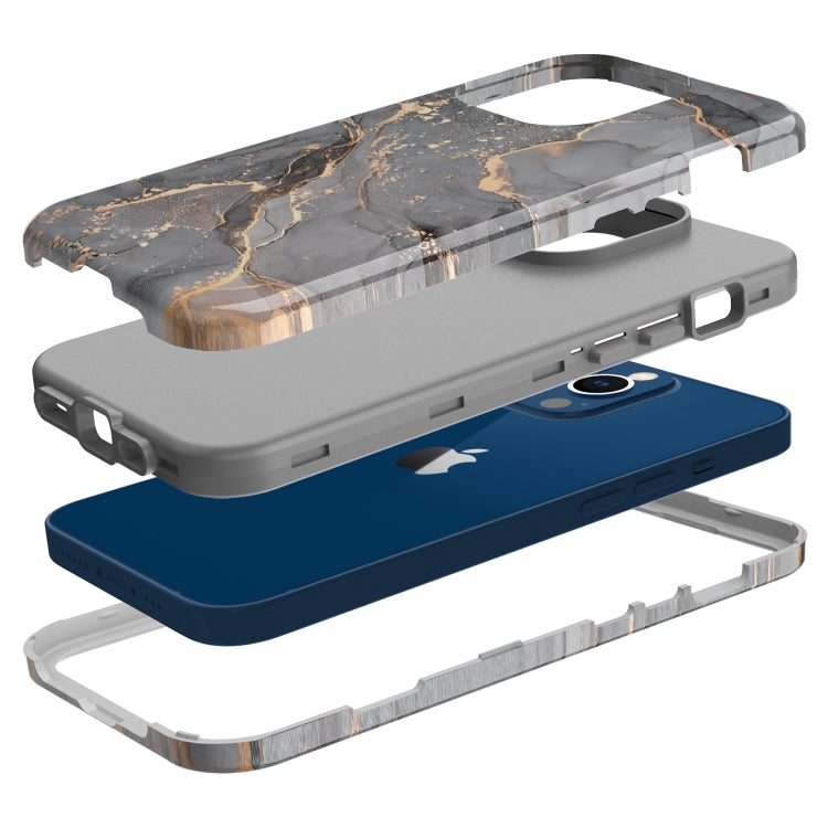 For iPhone 13 Pro Varnishing Water Stick TPU + Hard Plastic Phone Case