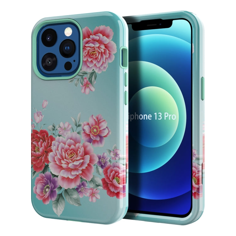 For iPhone 13 Pro Varnishing Water Stick TPU + Hard Plastic Phone Case