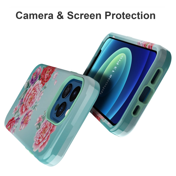 For iPhone 13 Pro Varnishing Water Stick TPU + Hard Plastic Phone Case