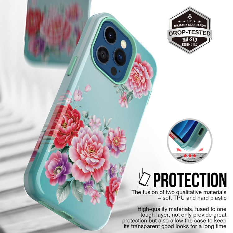 For iPhone 13 Pro Varnishing Water Stick TPU + Hard Plastic Phone Case