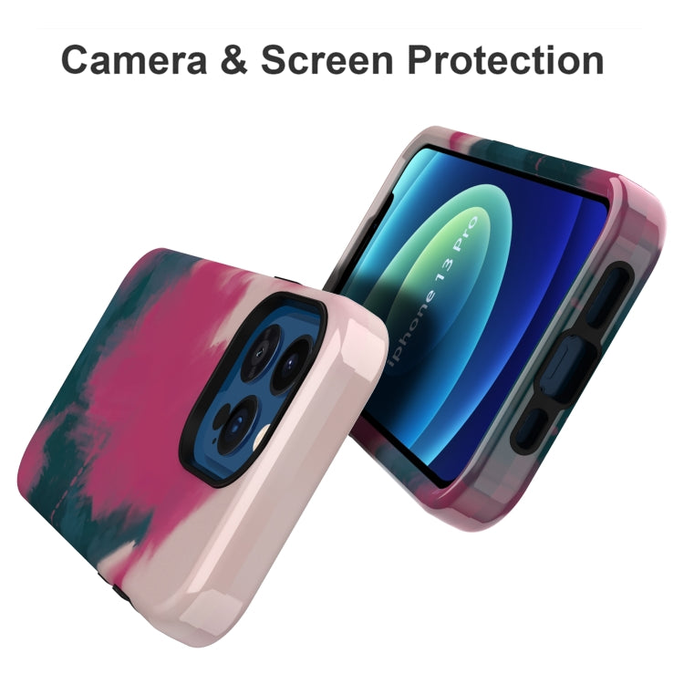 For iPhone 13 Pro Varnishing Water Stick TPU + Hard Plastic Phone Case