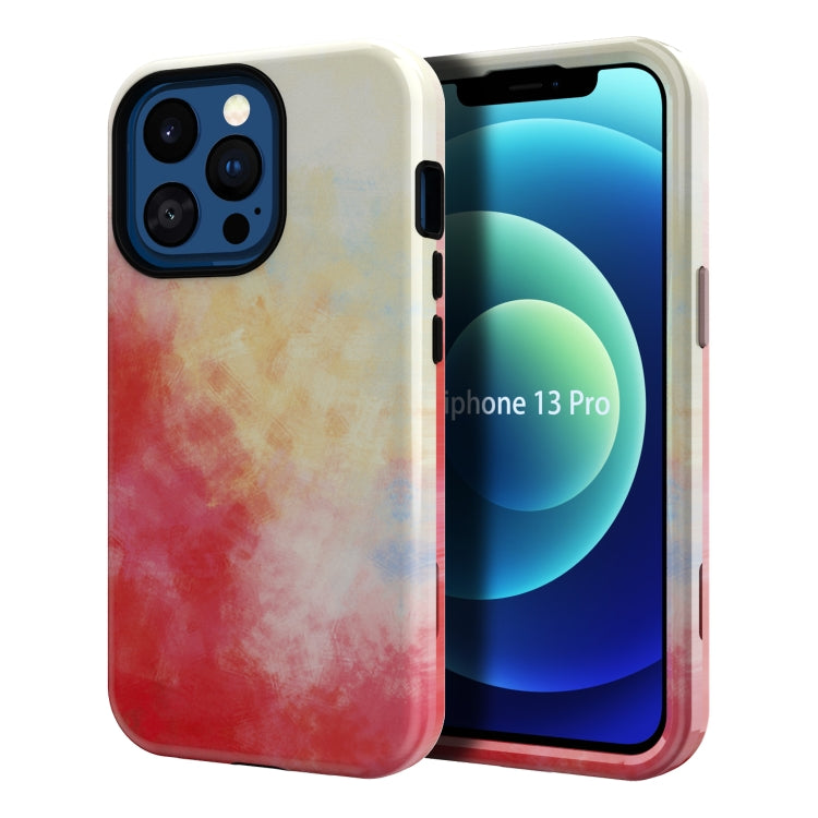 For iPhone 13 Pro Varnishing Water Stick TPU + Hard Plastic Phone Case