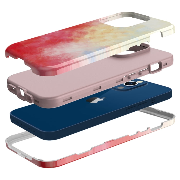 For iPhone 13 Pro Varnishing Water Stick TPU + Hard Plastic Phone Case