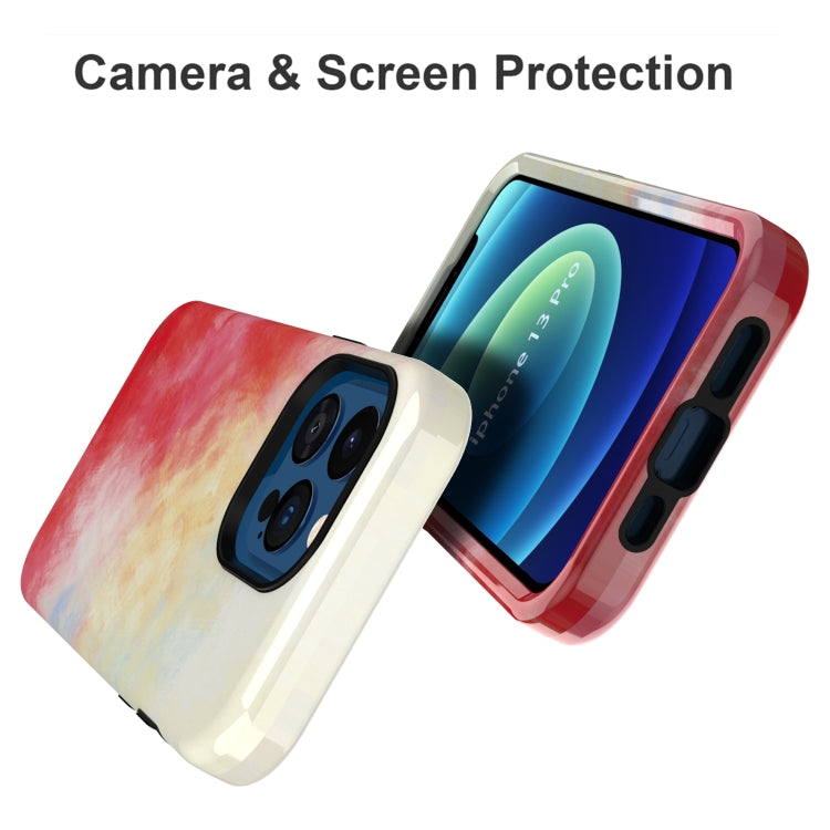 For iPhone 13 Pro Varnishing Water Stick TPU + Hard Plastic Phone Case