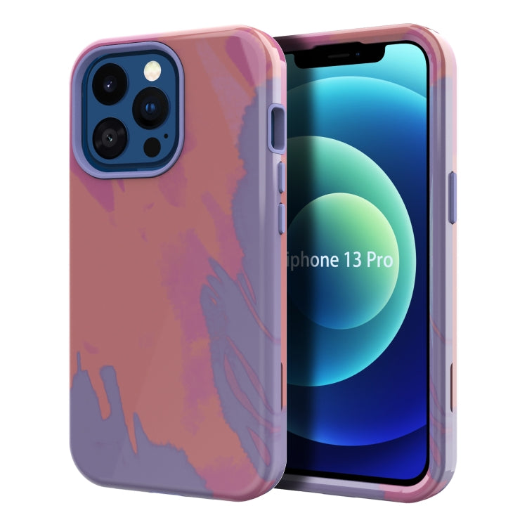 For iPhone 13 Pro Varnishing Water Stick TPU + Hard Plastic Phone Case