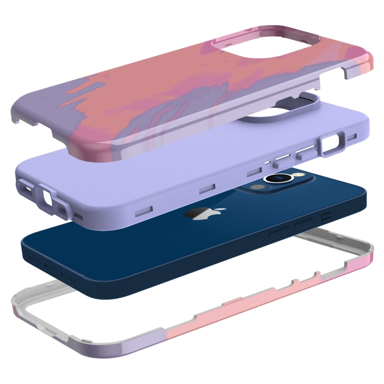 For iPhone 13 Pro Varnishing Water Stick TPU + Hard Plastic Phone Case