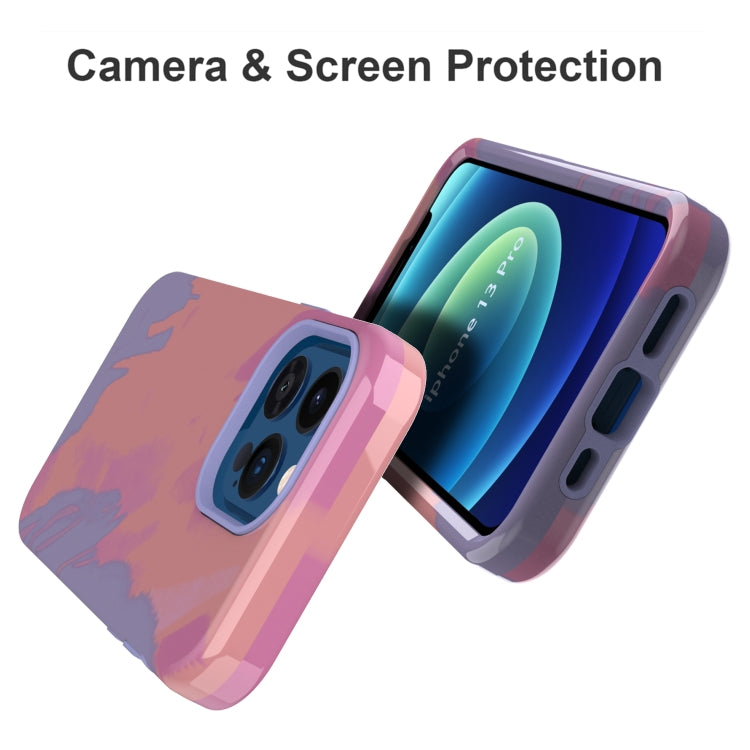 For iPhone 13 Pro Varnishing Water Stick TPU + Hard Plastic Phone Case
