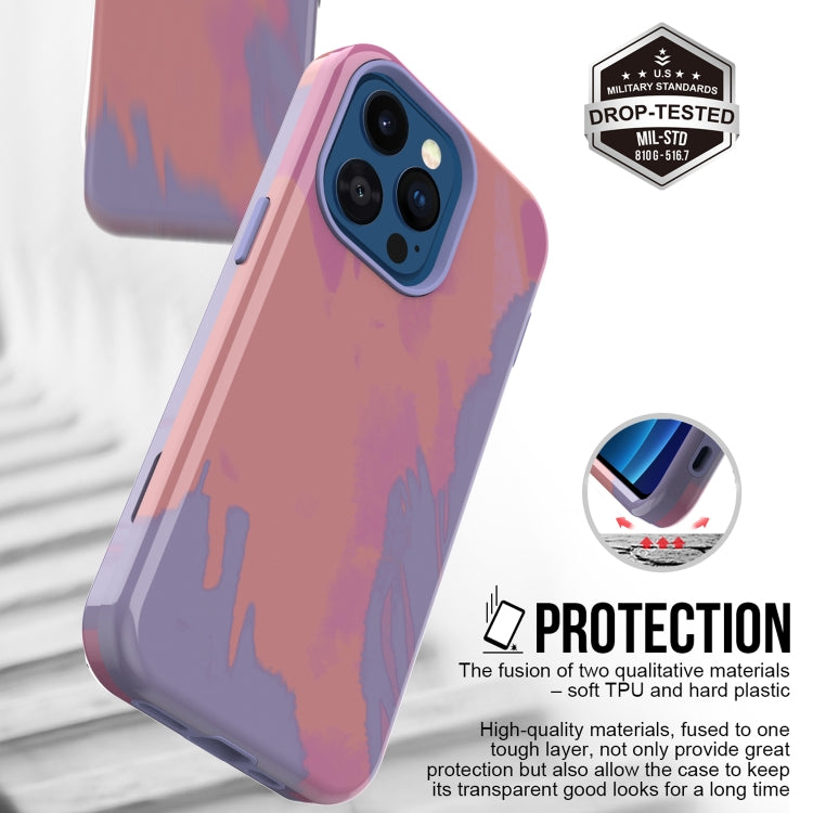 For iPhone 13 Pro Varnishing Water Stick TPU + Hard Plastic Phone Case