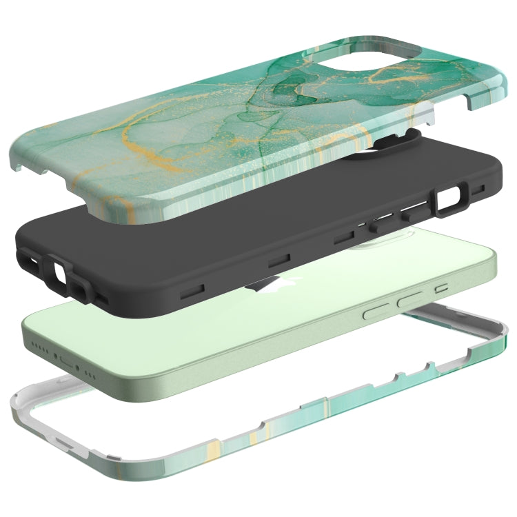 For iPhone 13 Varnishing Water Stick TPU + Hard Plastic Phone Case