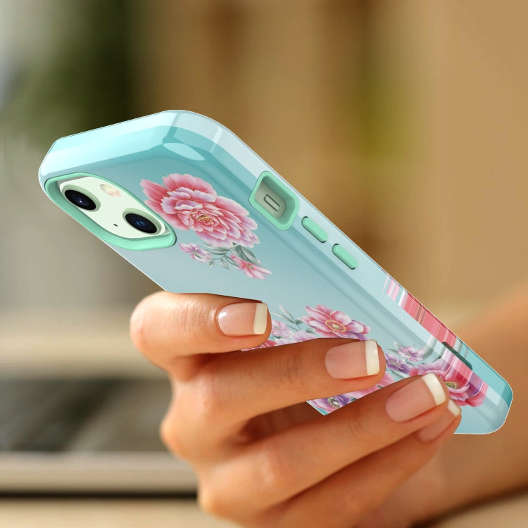 For iPhone 13 Varnishing Water Stick TPU + Hard Plastic Phone Case