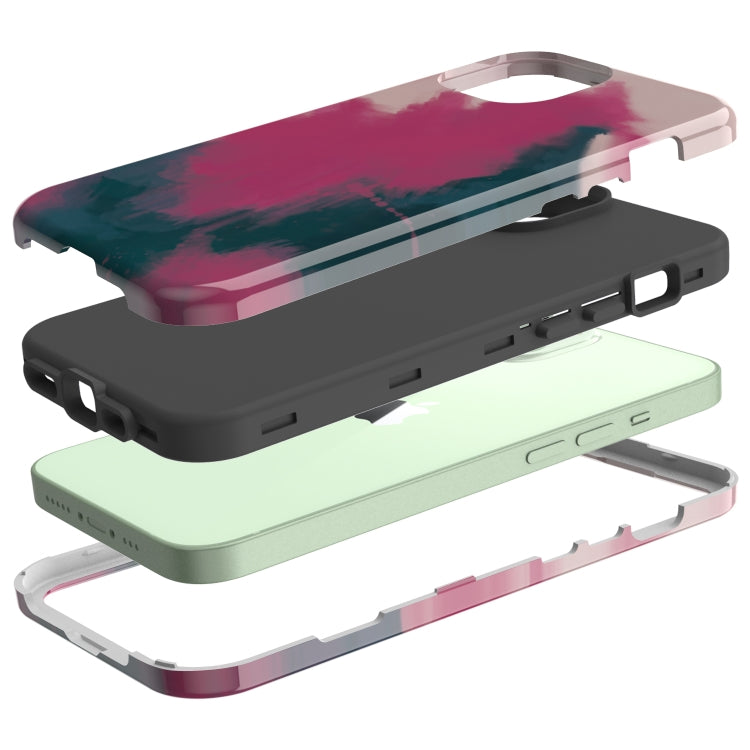 For iPhone 13 Varnishing Water Stick TPU + Hard Plastic Phone Case