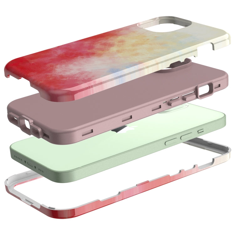 For iPhone 13 Varnishing Water Stick TPU + Hard Plastic Phone Case