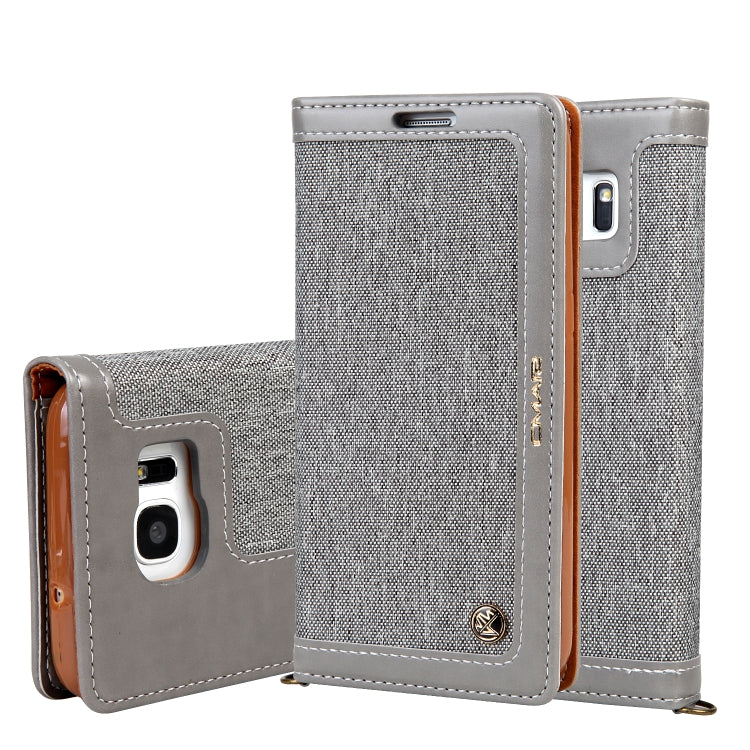 For Galaxy S7 Edge CMai2 Legend of Xingyue Series Denim Texture Horizontal Flip Leather Case with Holder & Card Slots & Photo Frame & Hand Strap