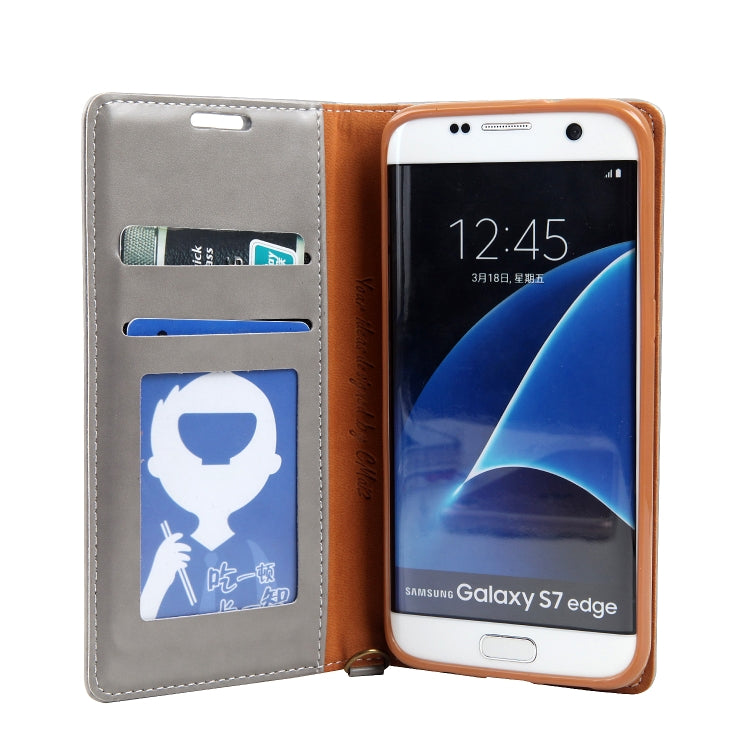 For Galaxy S7 Edge CMai2 Legend of Xingyue Series Denim Texture Horizontal Flip Leather Case with Holder & Card Slots & Photo Frame & Hand Strap