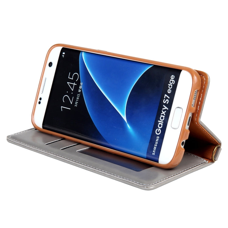 For Galaxy S7 Edge CMai2 Legend of Xingyue Series Denim Texture Horizontal Flip Leather Case with Holder & Card Slots & Photo Frame & Hand Strap