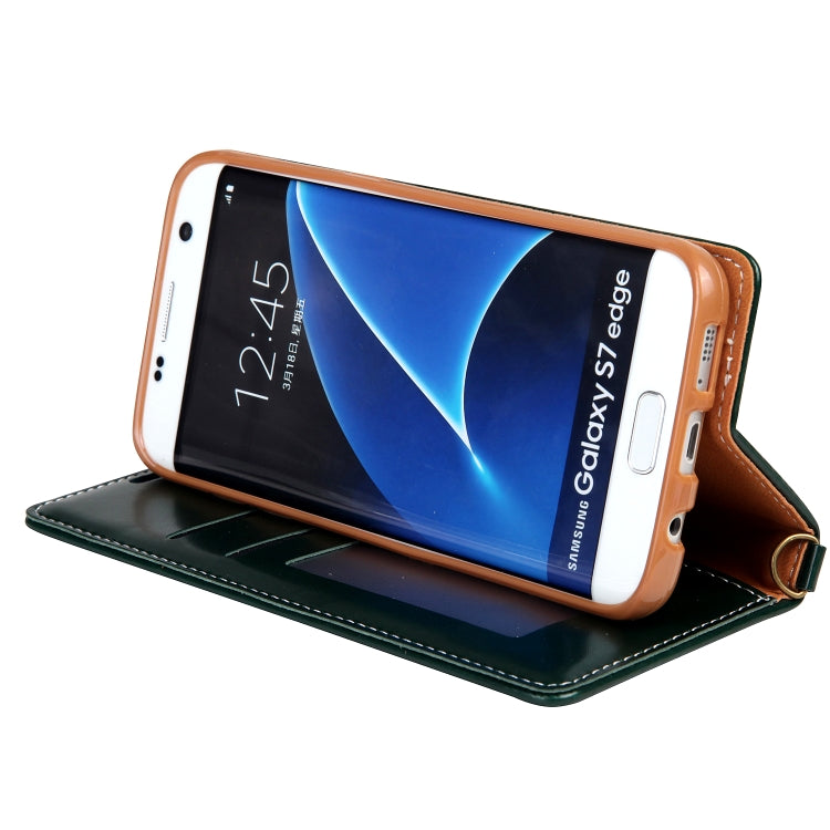 For Galaxy S7 Edge CMai2 Legend of Xingyue Series Denim Texture Horizontal Flip Leather Case with Holder & Card Slots & Photo Frame & Hand Strap