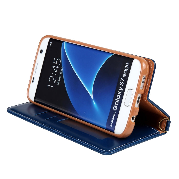 For Galaxy S7 Edge CMai2 Legend of Xingyue Series Denim Texture Horizontal Flip Leather Case with Holder & Card Slots & Photo Frame & Hand Strap