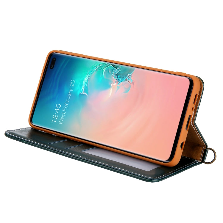 For Galaxy S10 CMai2 Legend of Xingyue Series Denim Texture Horizontal Flip Leather Case with Holder & Card Slots & Photo Frame & Hand Strap