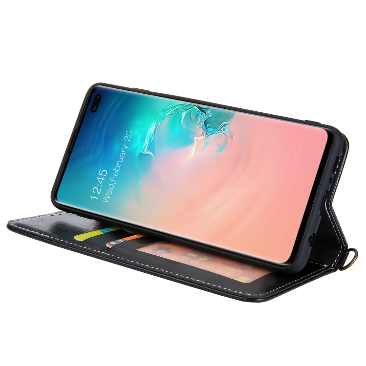 For Galaxy S10 CMai2 Legend of Xingyue Series Denim Texture Horizontal Flip Leather Case with Holder & Card Slots & Photo Frame & Hand Strap
