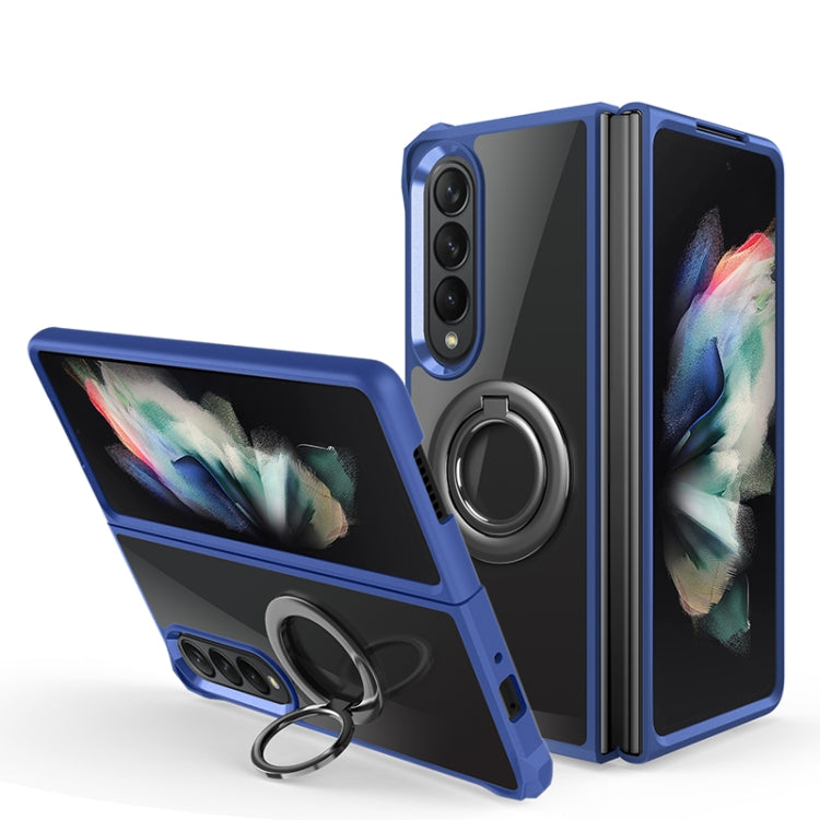 For Samsung Galaxy Z Fold4 Water Cube High Permeability Space Phone Case with Invisible Holder