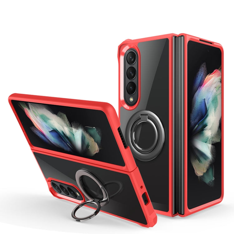 For Samsung Galaxy Z Fold4 Water Cube High Permeability Space Phone Case with Invisible Holder