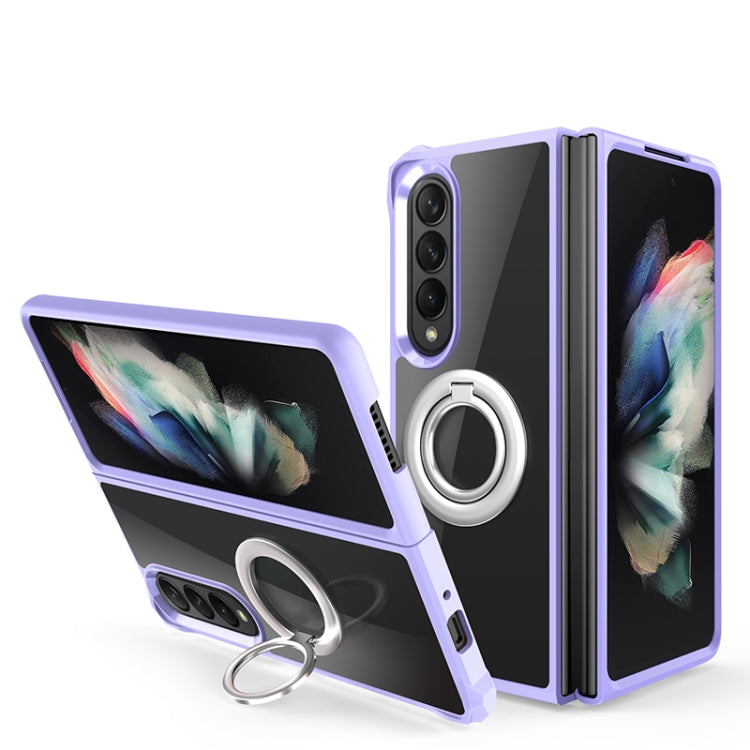 For Samsung Galaxy Z Fold4 Water Cube High Permeability Space Phone Case with Invisible Holder