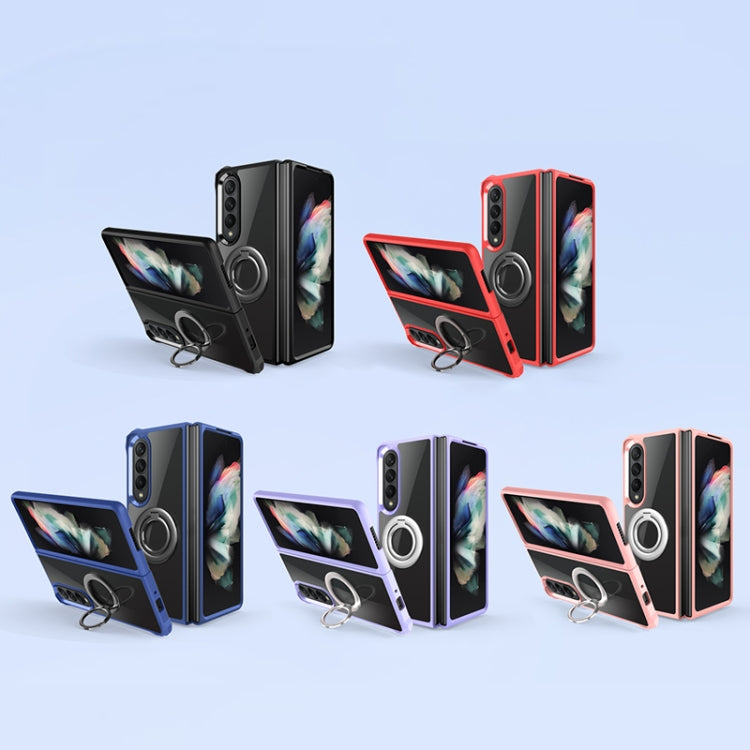 For Samsung Galaxy Z Fold4 Water Cube High Permeability Space Phone Case with Invisible Holder