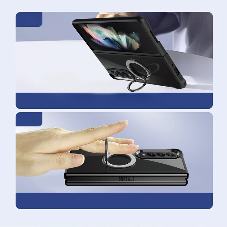 For Samsung Galaxy Z Fold4 Water Cube High Permeability Space Phone Case with Invisible Holder