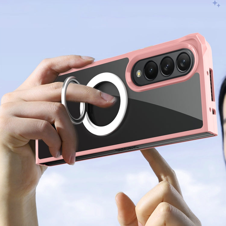 For Samsung Galaxy Z Fold4 Water Cube High Permeability Space Phone Case with Invisible Holder