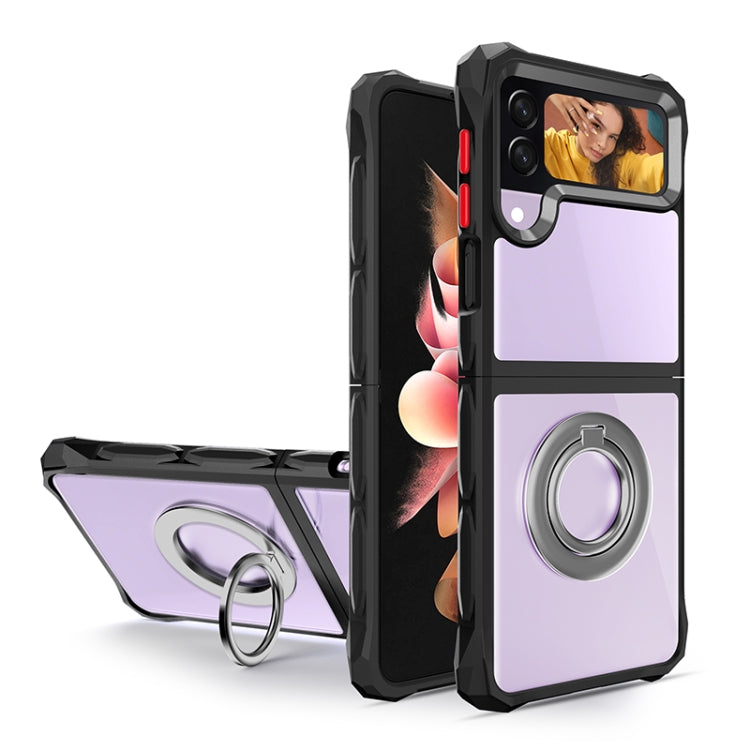 For Samsung Galaxy Z Flip4 Water Cube High Permeability Space Phone Case with Invisible Holder